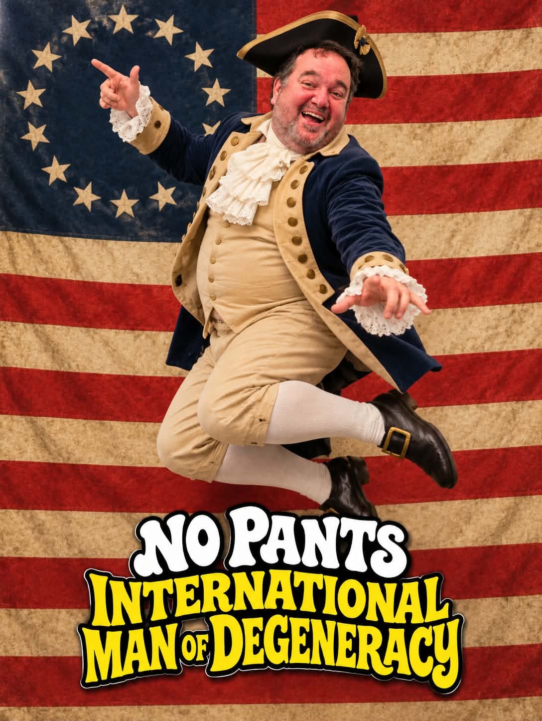International Man of Degeneracy — colonial spy-swinger hero portrait